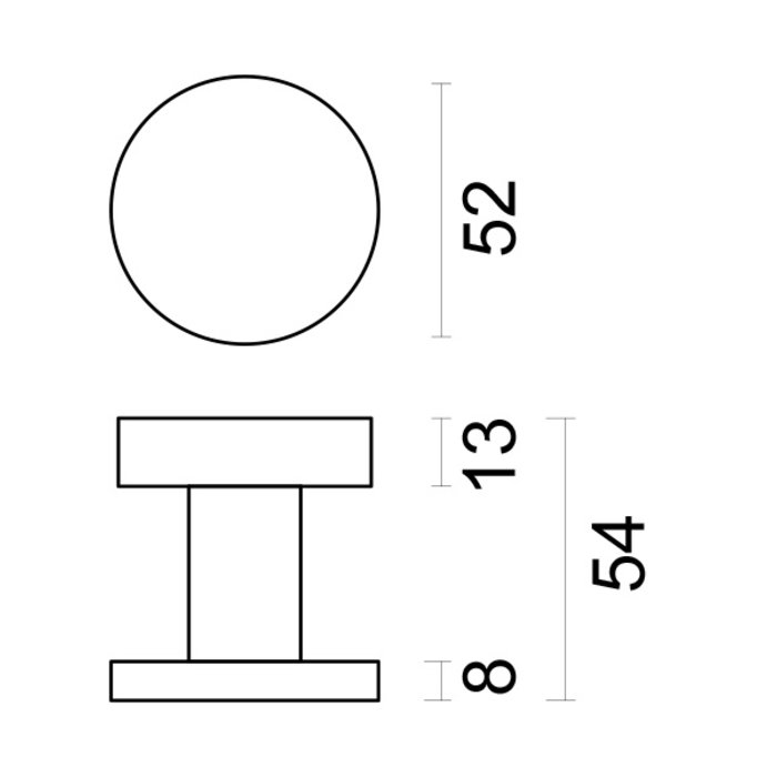 HDD Fixed stainless steel doorknob Flat on round rosette
