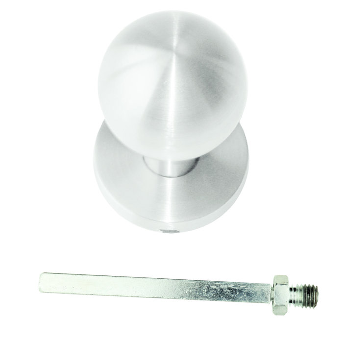 HDD Fixed stainless steel doorknob B50 on round rosette