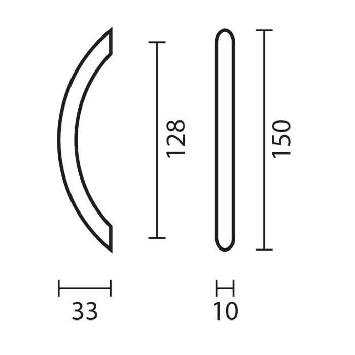 HDD RVS meubelgrepen boog 10/128