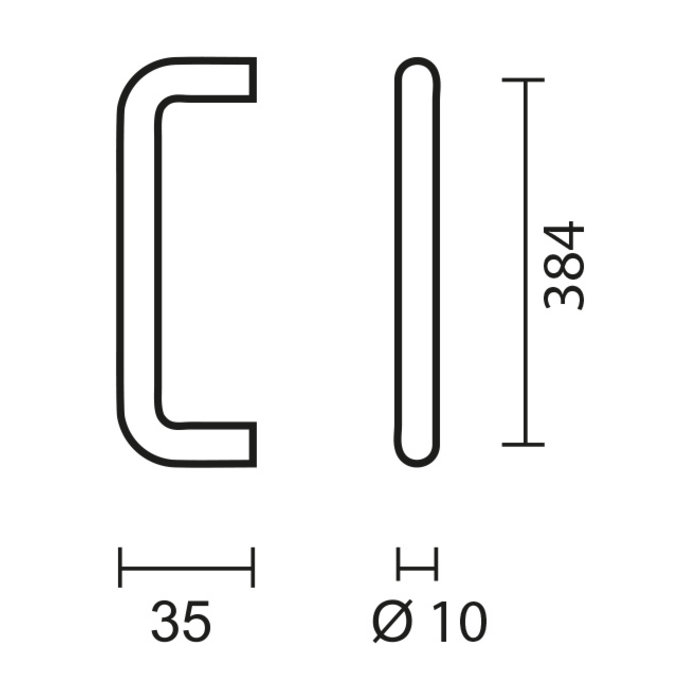 HDD Stainless steel furniture handles U 10/384
