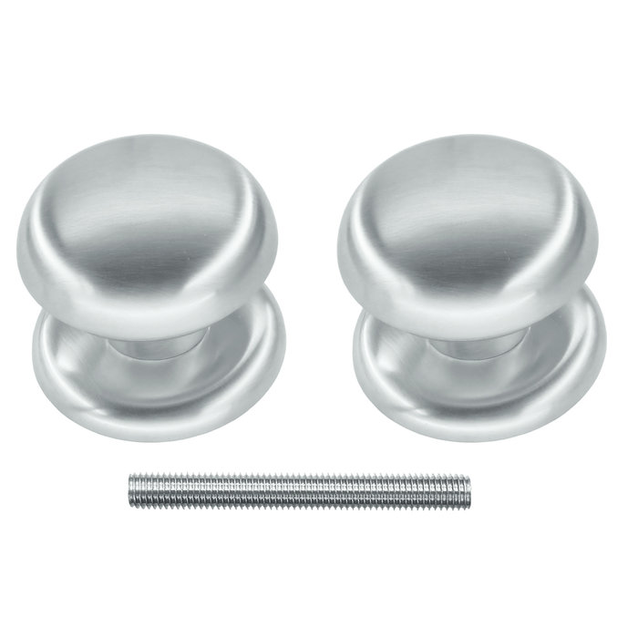 HDD  Vaste deurknop 'Top 805' RVS look paar voor houten deur