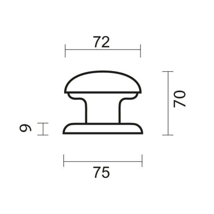 HDD Fixed doorknob 'Top 805' nickel pair for glass