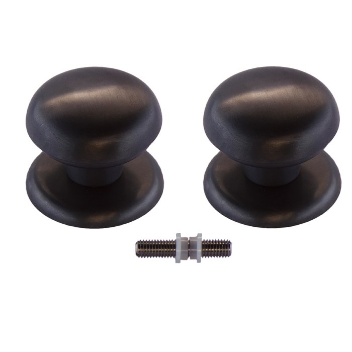 HDD Fixed doorknob 'Top 805' carbon black pair for glass