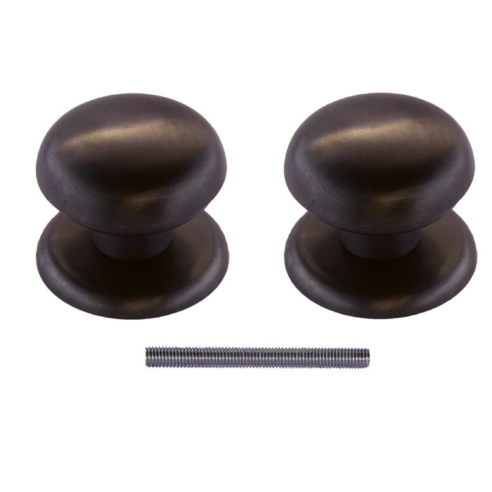 HDD Paire de poignée de porte fixe 'Top 805' noir carbone pour porte en bois