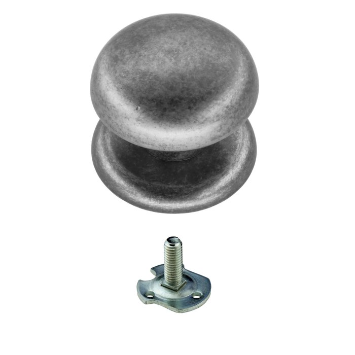 HDD Fixed doorknob 'Top 805' Old Silver for one-sided mounting