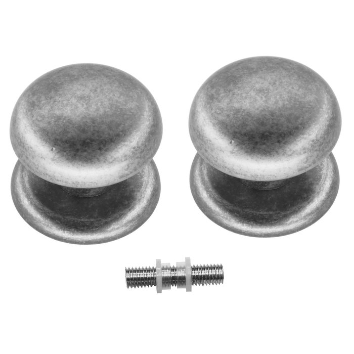 HDD Fixed doorknob 'Top 805' Old silver pair for glass door