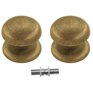 HDD Fixed doorknob 'Top 805' Old Yellow pair for glass