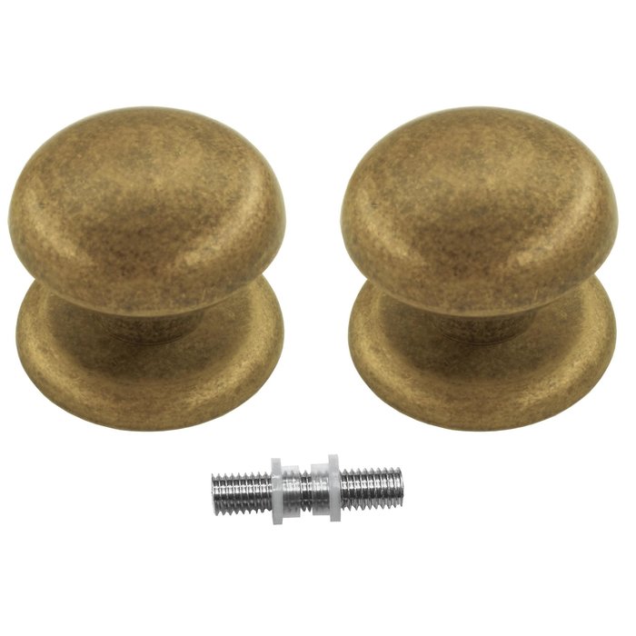 HDD Fixed doorknob 'Top 805' Old Yellow pair for glass door