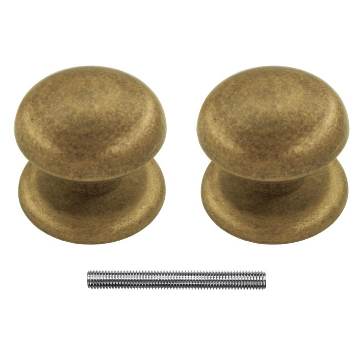 HDD Fixed doorknob 'Top 805' Old yellow pair for wooden door