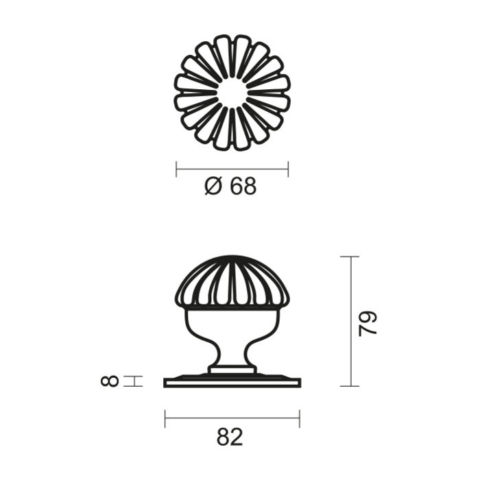 HDD Fixed doorknob 'Top Mandarin' bronze