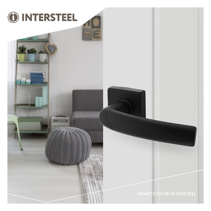 Intersteel Intersteel Deurkruk Denham op rozet 50x50x10 mm aluminium zwart