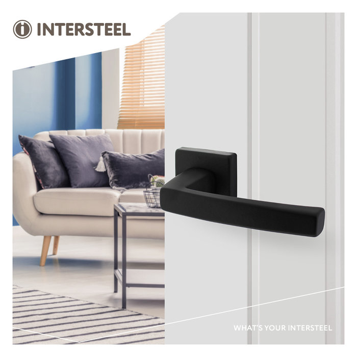 Intersteel Intersteel Door handle Moora on rosette 50x50x10 mm aluminum black