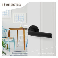 Intersteel Deurkruk Eucla op rozet Ø50x7 mm aluminium zwart