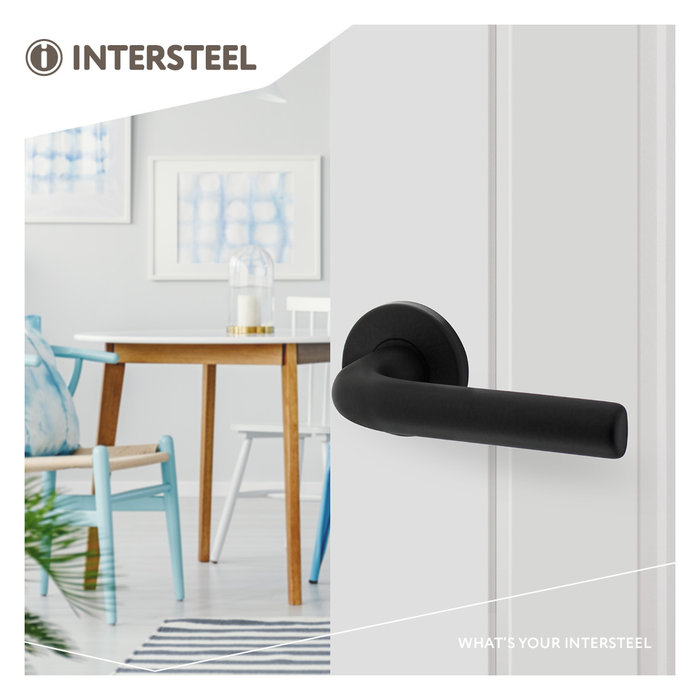 Intersteel Intersteel Deurkruk Eucla op rozet Ø50x7 mm aluminium zwart