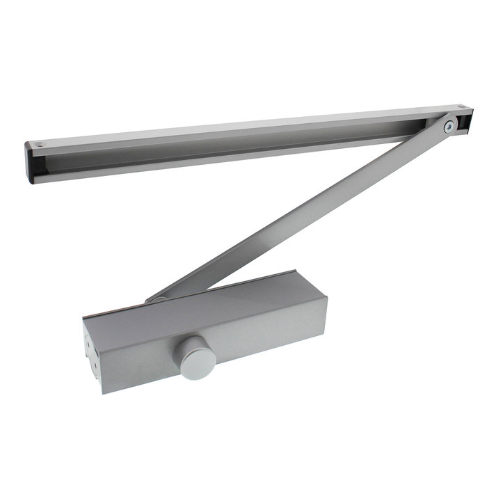 Intersteel Ferme-porte avec bras à ciseaux, Type DR124, 207x55x40, force de fermeture 3, gris argent