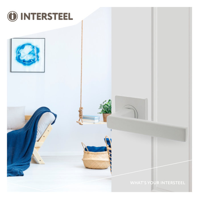 Intersteel Intersteel Door handle Hera on square rosette 55x55x10 mm white