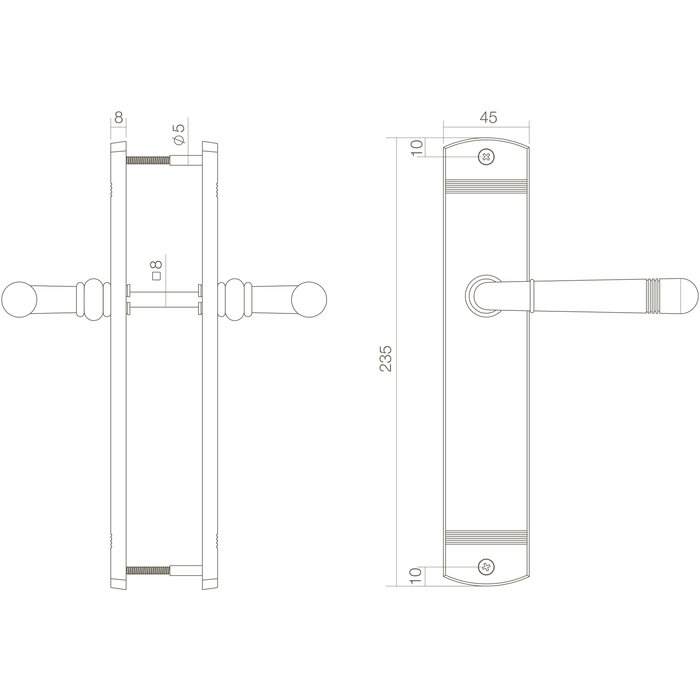Intersteel Intersteel Door handle Helena on shield brass PVD