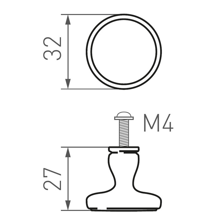 Dauby Pièce bouton de meuble BT267ter rouille (RC) 32mm