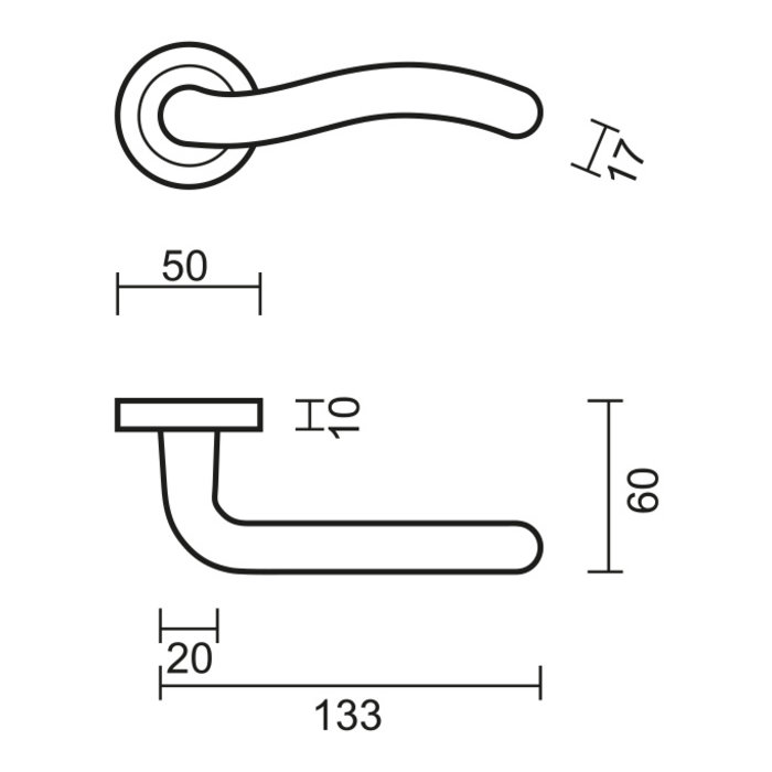 HDD Massieve RVS look deurklinken "Fly"