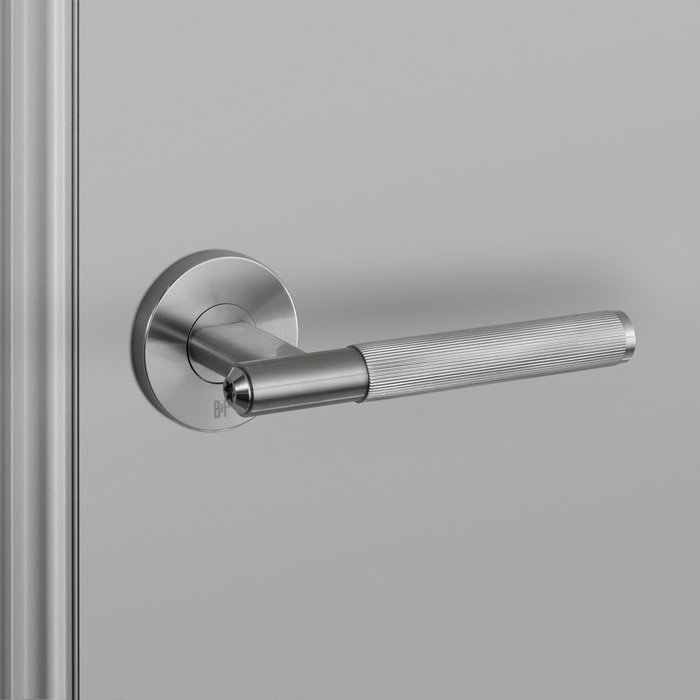Buster+Punch Stainless steel door handles with 'Linear' cut handle from Buster & Punch