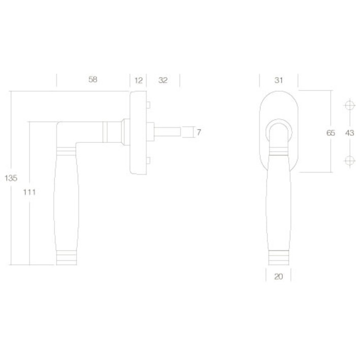 Intersteel Intersteel Raamkruk Ton 222 nikkel/ebbenhout