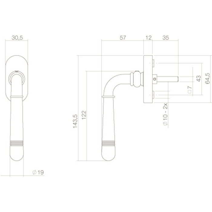 Intersteel Intersteel Window handle Helena nickel matt