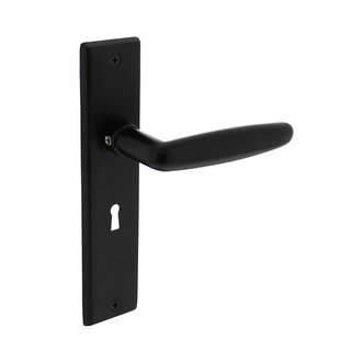 Intersteel Intersteel Door handle Sophie on shield with keyhole 56mm matt black