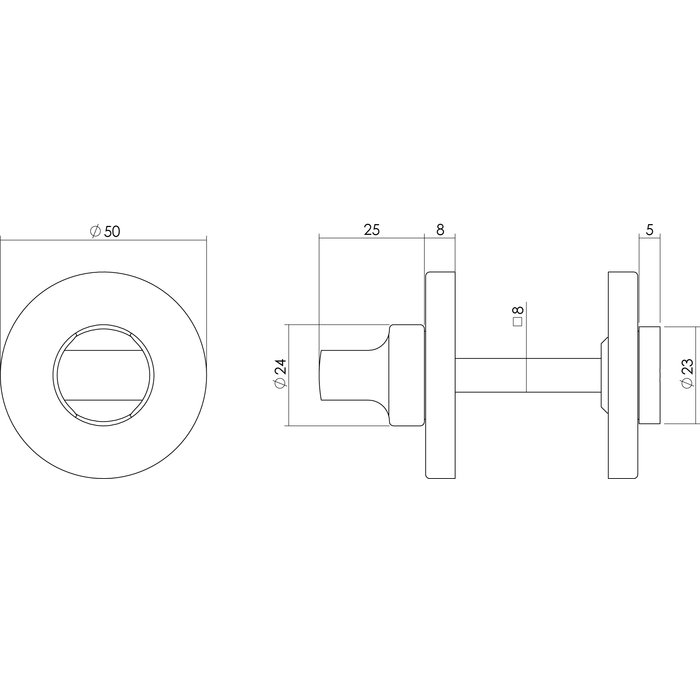Intersteel Intersteel Rozet toilet-/badkamersluiting rond chroom