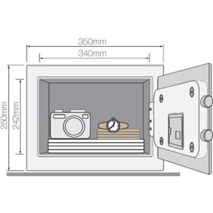 Assa Abloy Coffre-fort privé simple pour ranger ses affaires en toute sécurité avec clavier numérique. Contenu : 16,3 litres