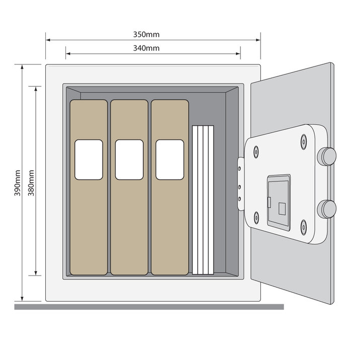 Assa Abloy Großer privater Safe zur sicheren Aufbewahrung von Gegenständen mit digitaler Tastatur. Inhalt: 40 Liter