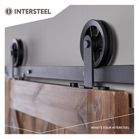 Intersteel Schuifdeursysteem met spaakwiel 170mm, staal mat zwart