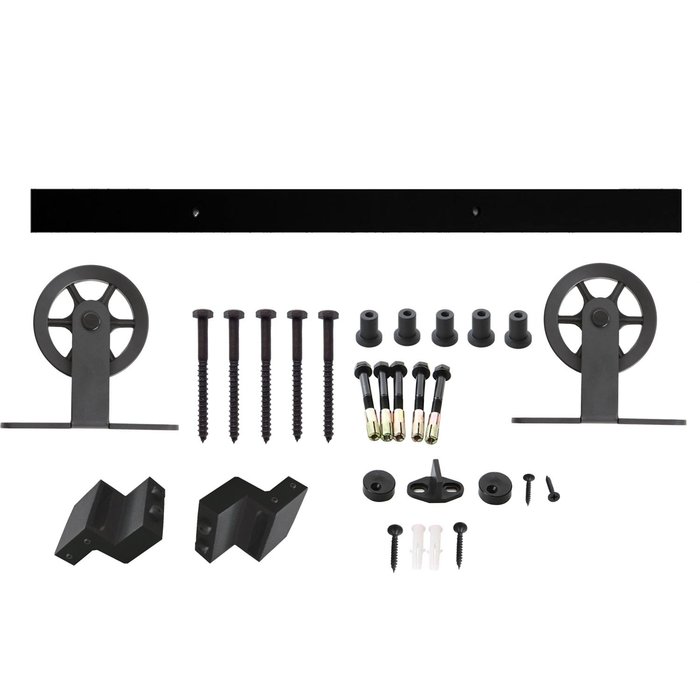 Intersteel Intersteel Schiebetürsystem mit Speichenrad 170mm, Stahl mattschwarz
