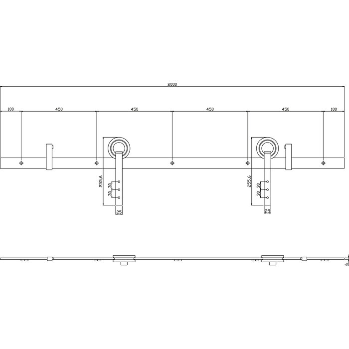 Intersteel Intersteel Système de porte coulissante Moderne noir mat