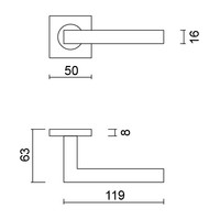 Black door handle Kubic Shape - 1 hole part right