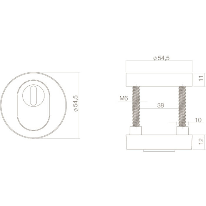 Intersteel Intersteel Safety rosette SKG3 protection anti-arrachement du noyau laiton non peint