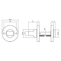 Intersteel Rozet toilet-/badkamersluiting rond messing ongelakt