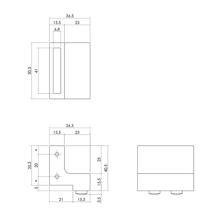Intersteel 2er Set Stopper für Schiebetürsystem, inkl. Befestigung, mattschwarz