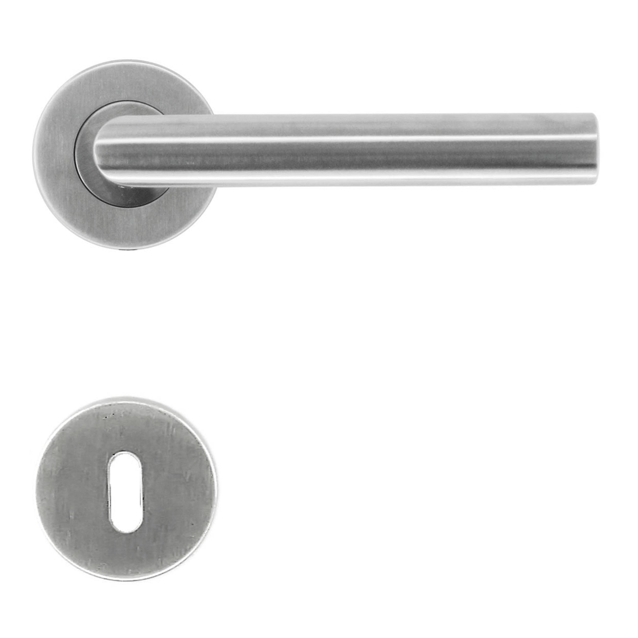 Rvs deurklinken shape 19mm met sleutelplaatjes Deurklinkenshop