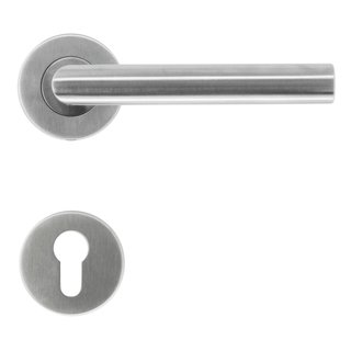 kubus ideologie geboorte Rvs deurklinken i shape 19mm met sleutelplaatjes | Deurklinkenshop