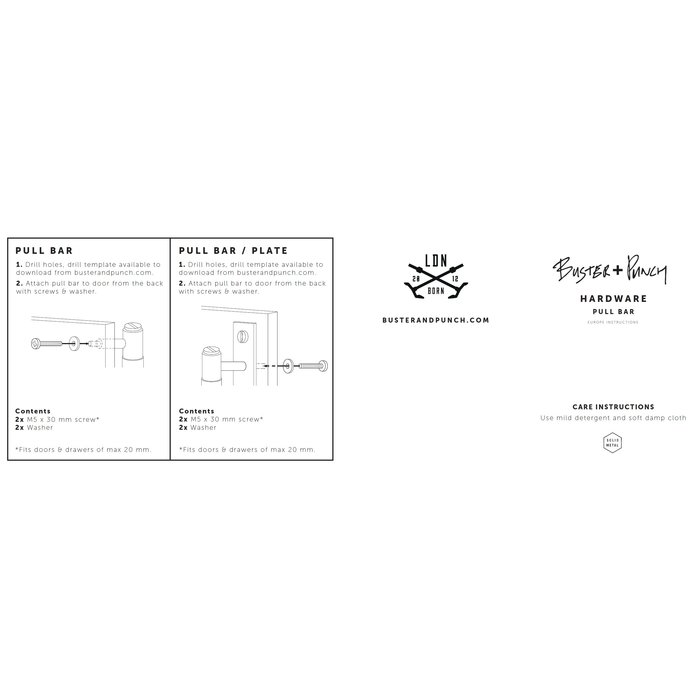 Buster+Punch Schwarzer Möbelgriff auf Platte Buster+Punch