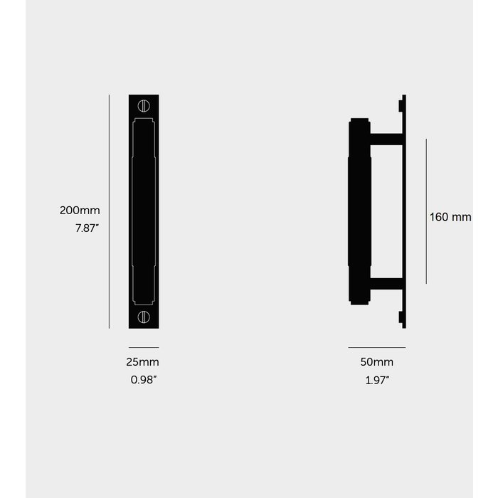 Buster+Punch Black furniture handle on plate Buster+Punch