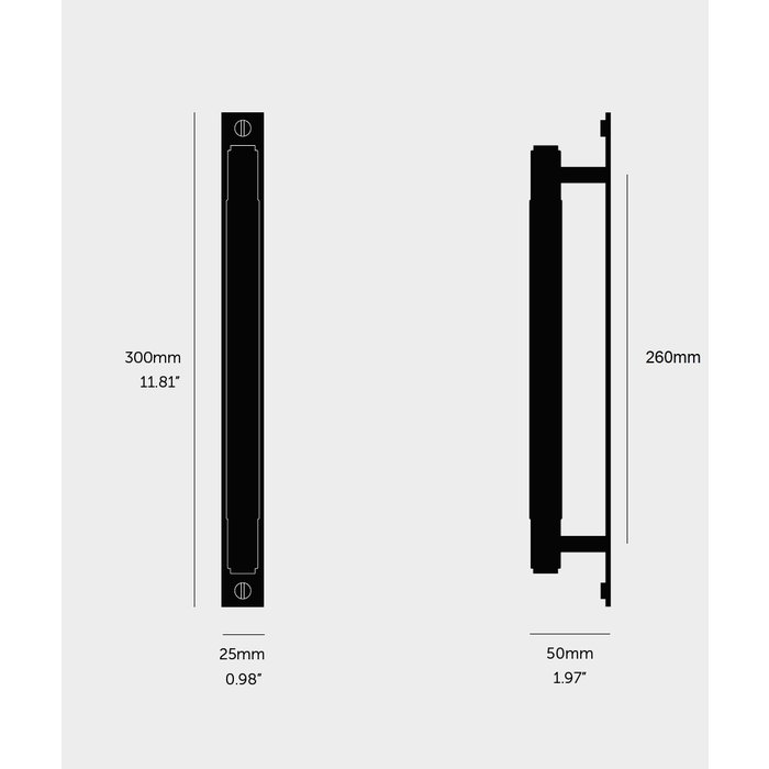 Buster+Punch Black furniture handle on plate Buster+Punch