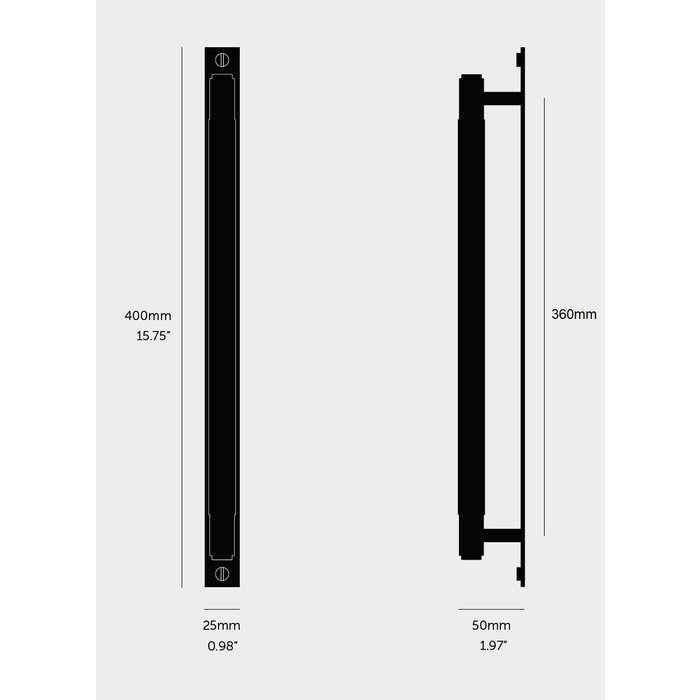 Buster+Punch Black furniture handle on plate Buster+Punch