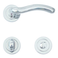 Chrome deurklinken Fly met WC garnituur