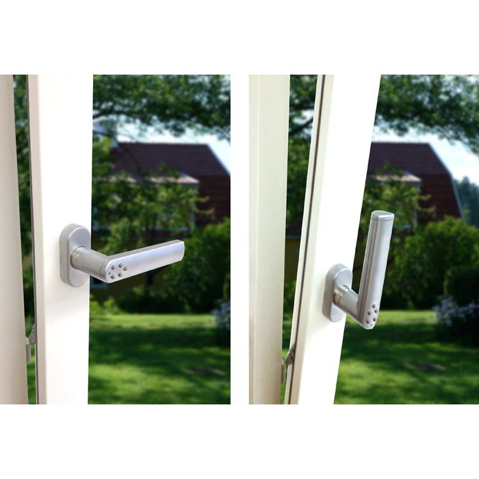 Assa Abloy Elektronische raamkruk L-126mm, op rozet 32.5x70mm, 43mm, mat chroom