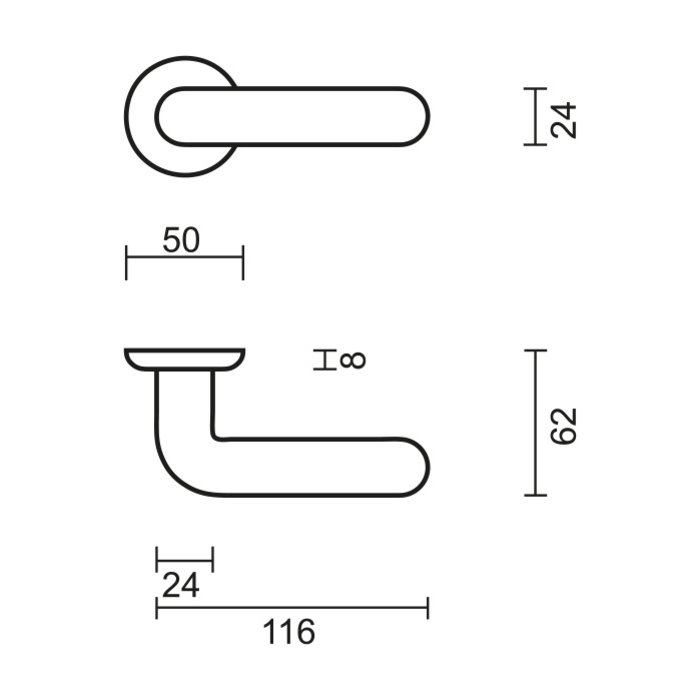 HDD Kunststoff-Türgriffe Panda schwarz