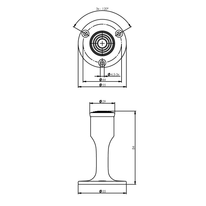 Intersteel Intersteel Deurstop recht model chroom