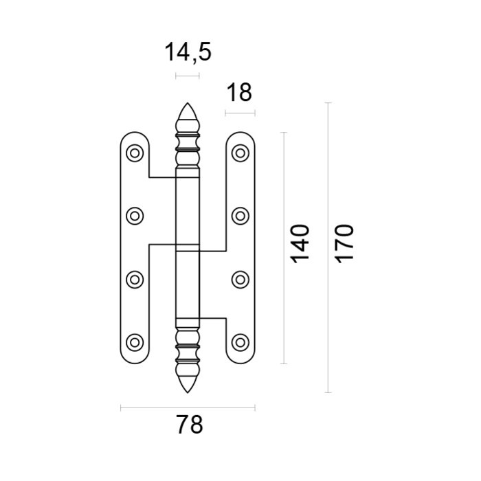 HDD HDD Hinge BR 3.5x80x140 iron