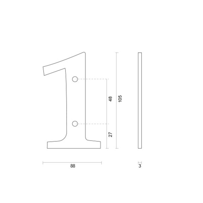 HDD Numéro de maison 1 fer 104mm