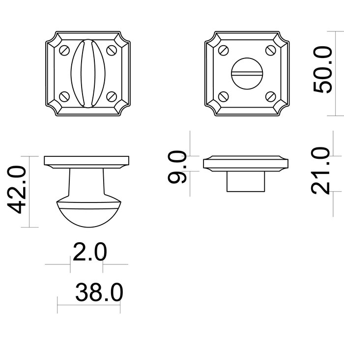 HDD Toilettenset Rubens Altsilber